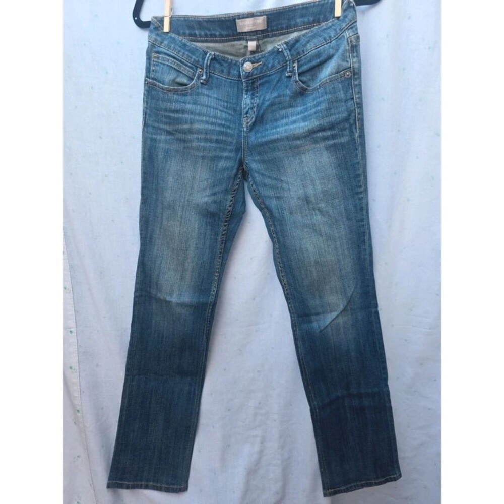 Banana Republic Indigo Blue Bootcut Jeans Distressed Y2K Aesthetic Size 27 4